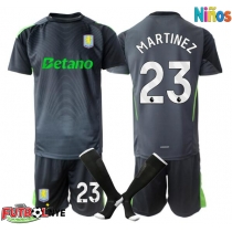 Camiseta Aston Villa Emiliano Martinez #23 Portero Primera Equipación para niños 2025-26 manga corta (+ pantalones cortos)